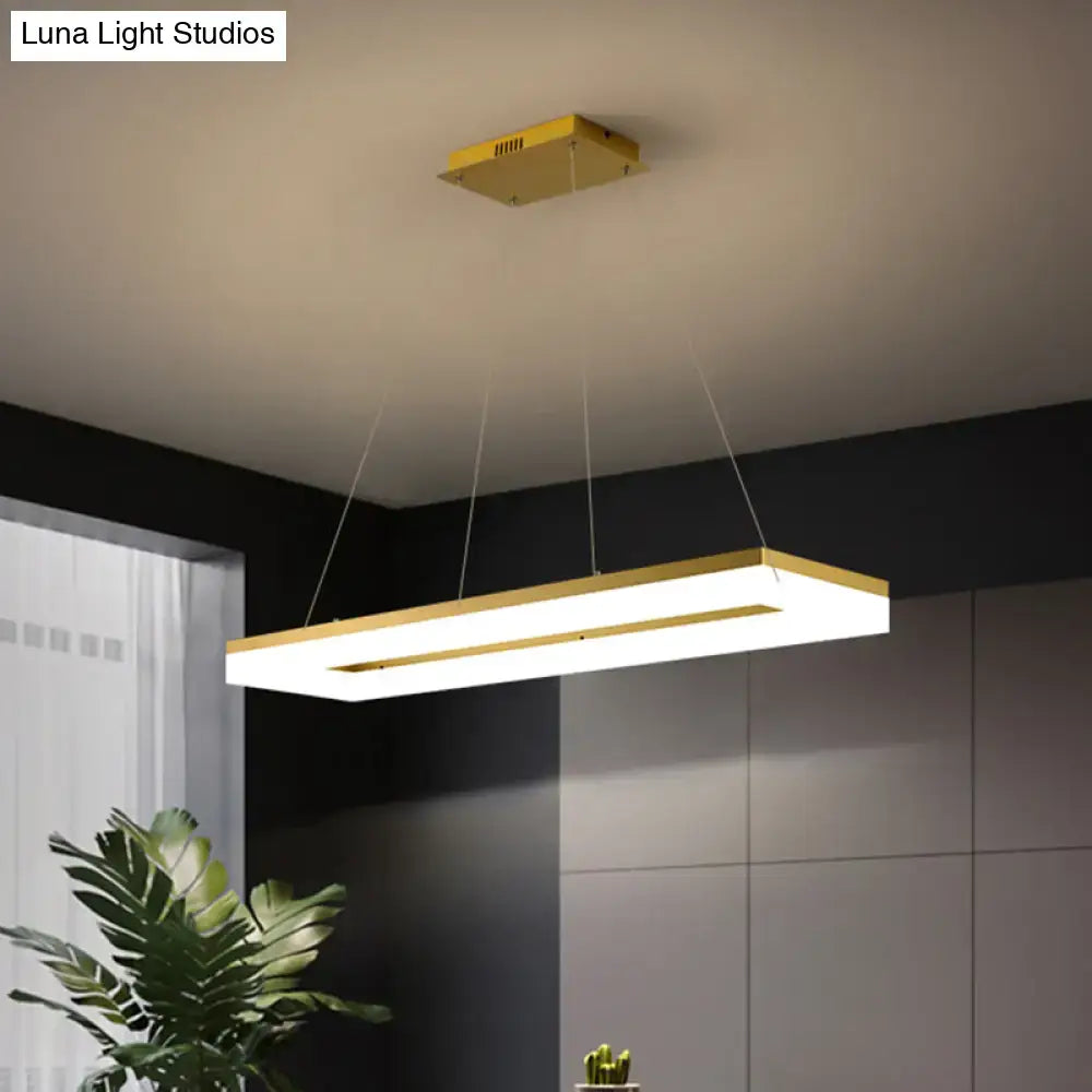 DecorBites™ Gold Finish Rectangular Island LED Ceiling Light - Simple Acrylic Design