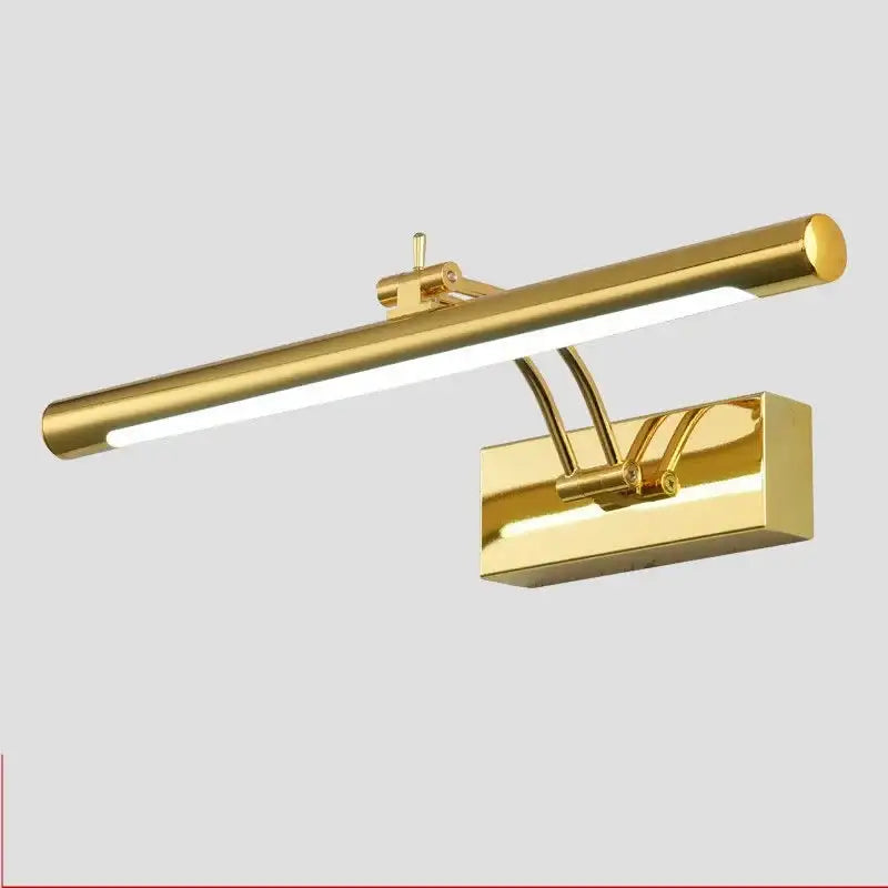 Modern gold rectangular led vanity mirror light bathroom fixture
