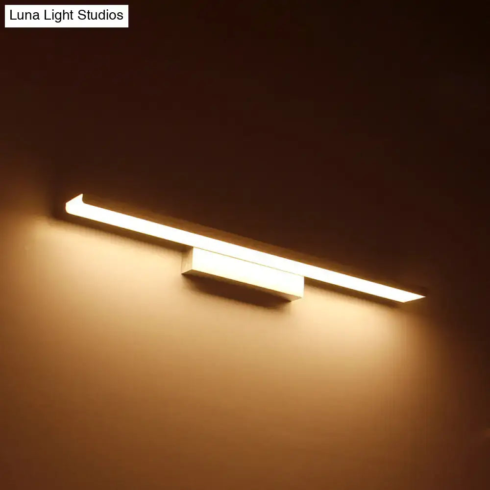 Modern gold rectangular led vanity sconce bathroom wall light