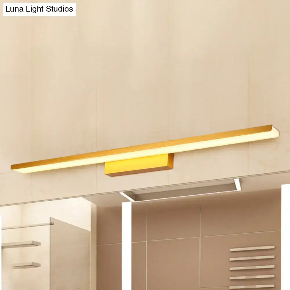 Modern gold rectangular led vanity sconce bathroom wall light