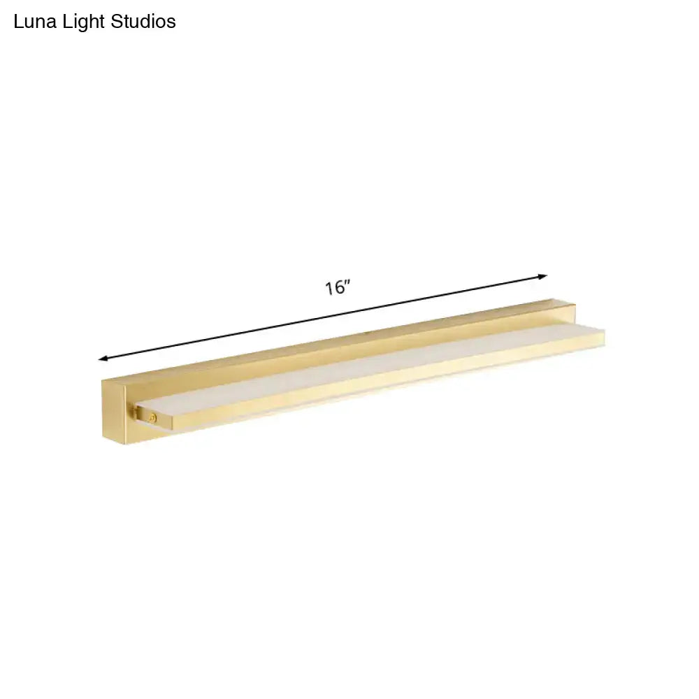 Modern gold rectangular led wall sconce bedroom acrylic shade