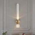 Modern gold ribbed glass wall lighting fixture for bedroom