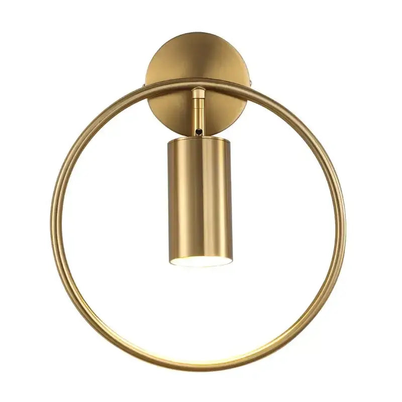 Modern gold ring led wall sconce light – bedroom adjustable fixture