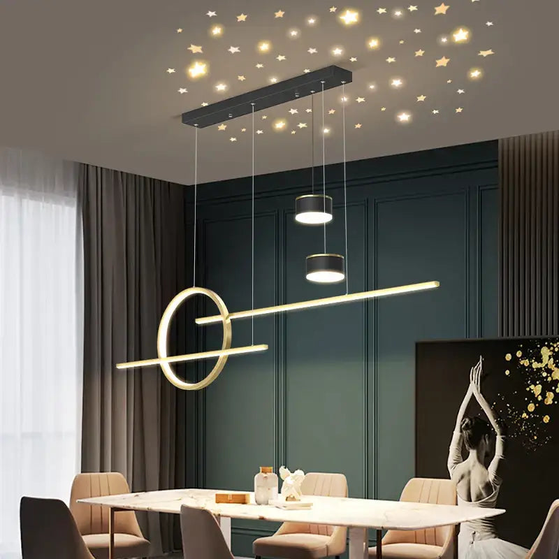 DecorBites™ Black Nordic Style LED Pendant Lights for Living Room Dining Room Lighting