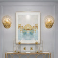Modern gold ripple glass wall light for living room light fixture