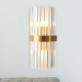 Modern gold sconce light with crystal rods for bedroom