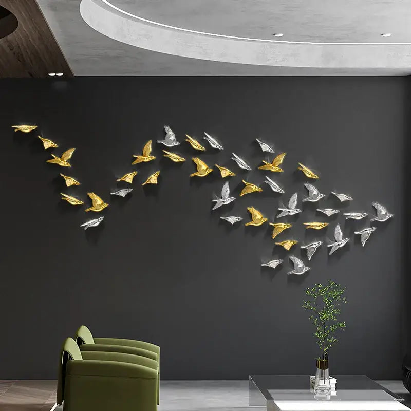 DecorBites™ 3D Bird Resin Statue Wall Decor for Children's Room - Animal Figurine Ornament