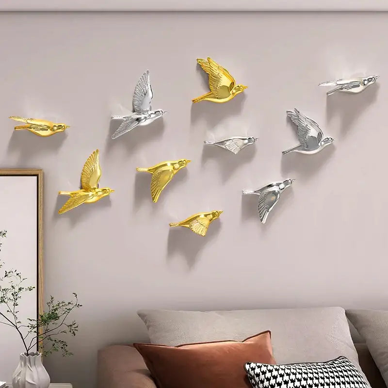 DecorBites™ 3D Bird Resin Statue Wall Decor for Children's Room - Animal Figurine Ornament