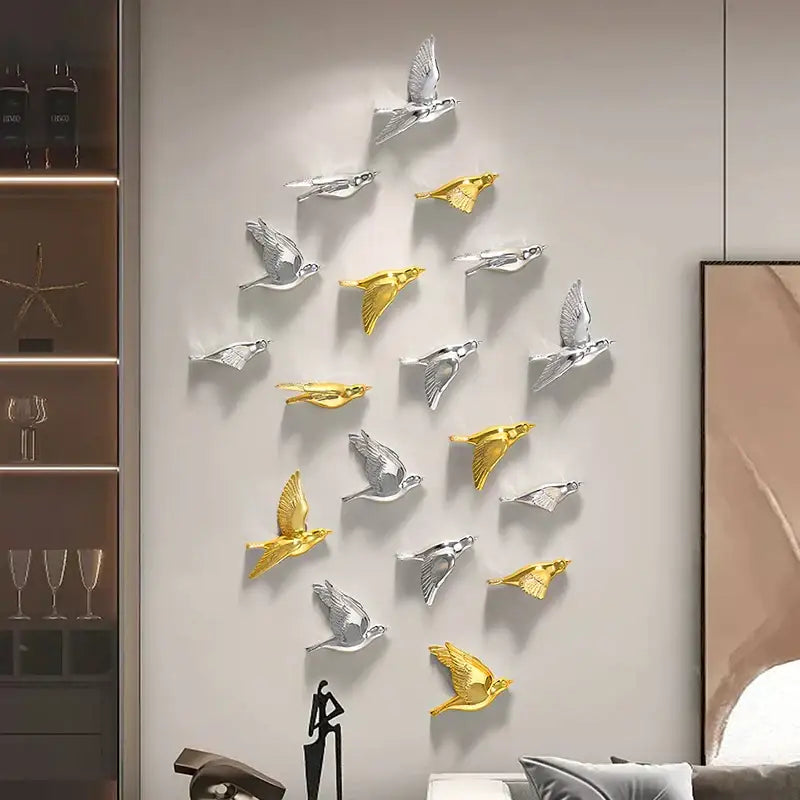 DecorBites™ 3D Bird Resin Statue Wall Decor for Children's Room - Animal Figurine Ornament