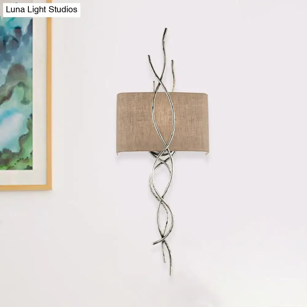 Modern gold & silver branch wall mount light bedroom sconce