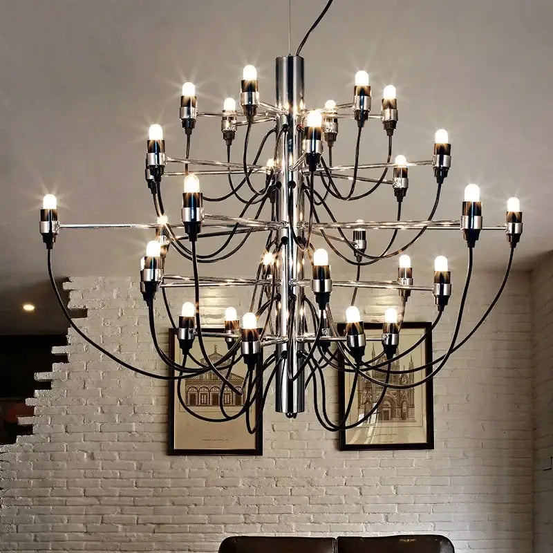 Modern gold & silver chandelier 50 light living room pendant