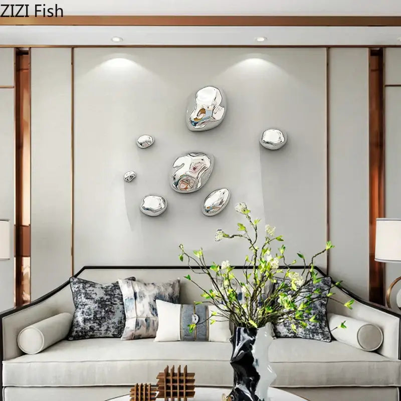 DecorBites™ 3D Gold Stone Wall Hanging Ornaments for Stylish Room Decor