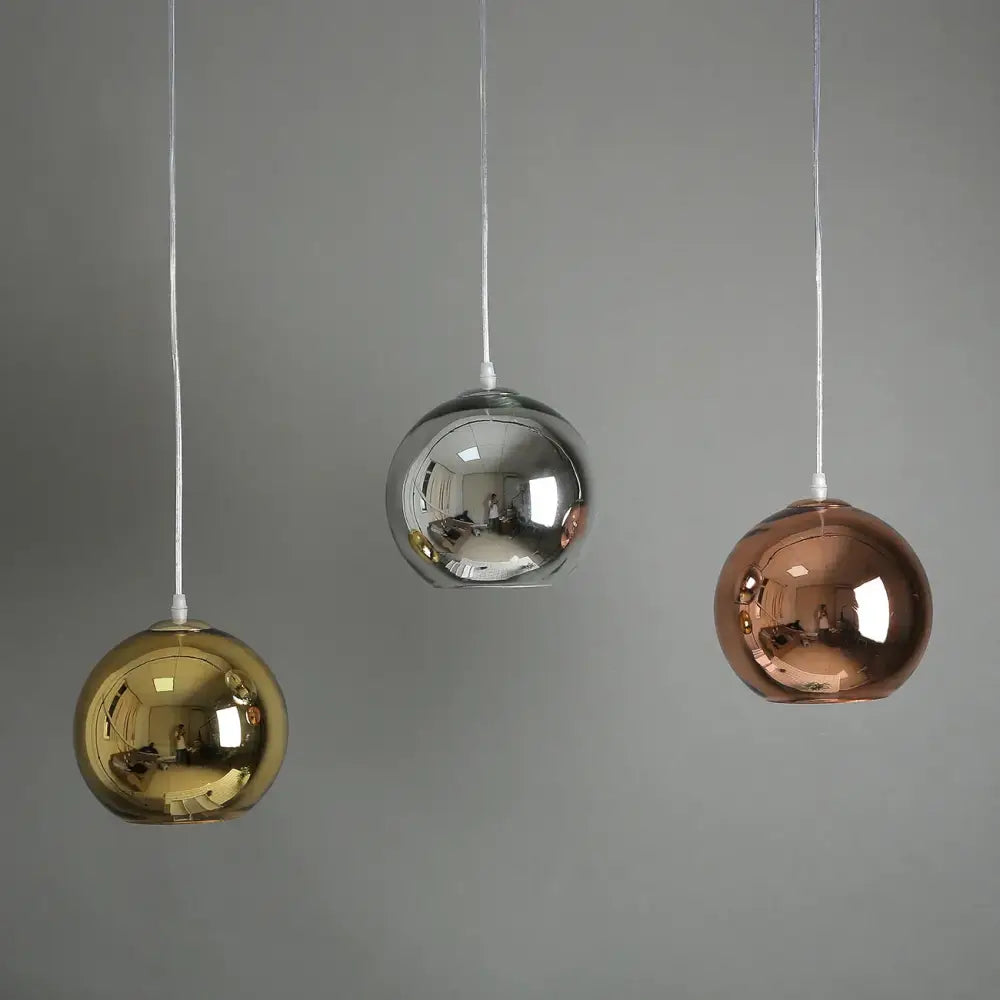 Modern gold silver & rose gold glass bubble ball pendant lights kitchen
