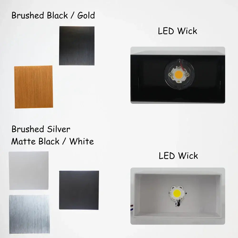 Modern gold & silver square wall lamps for bedroom
