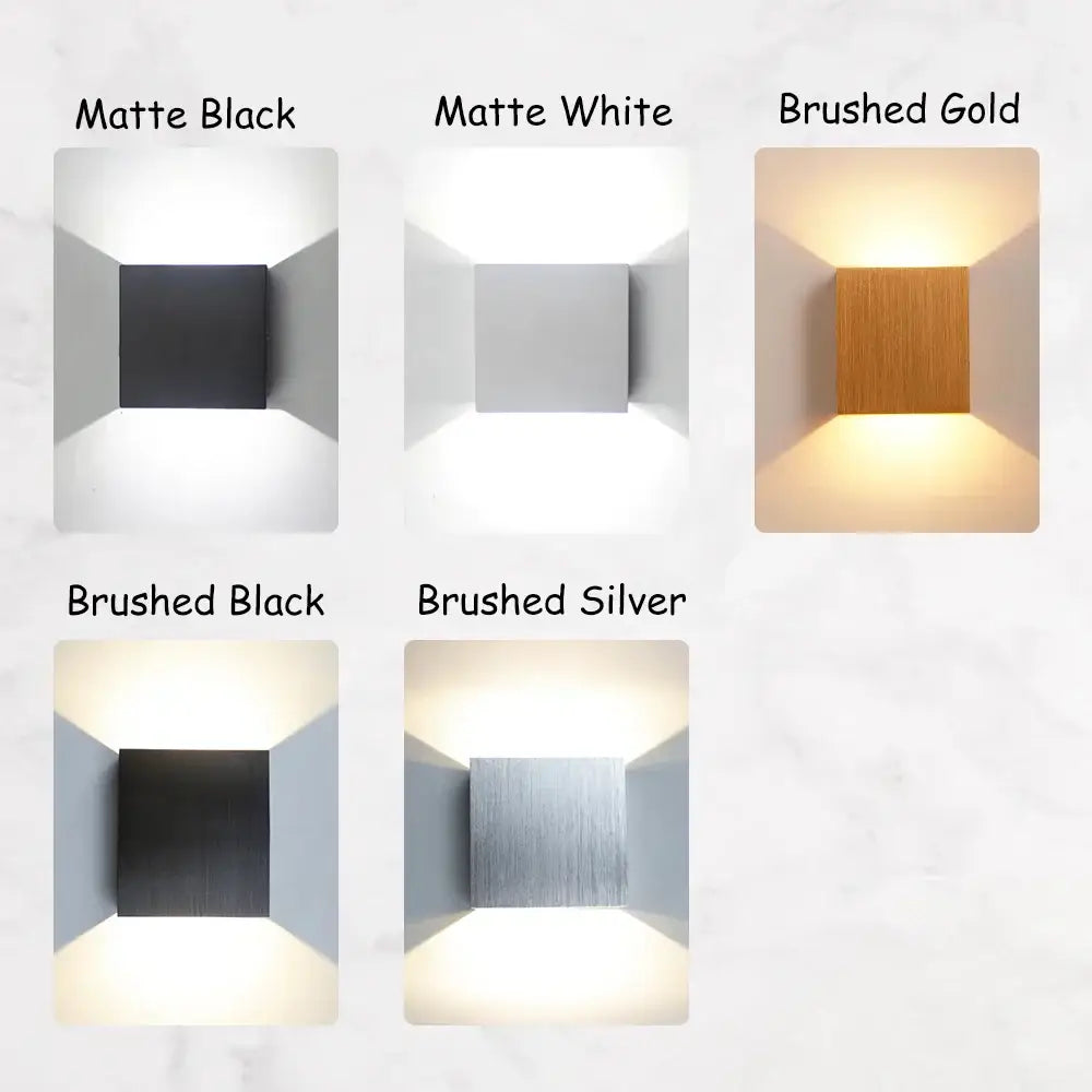 Modern gold & silver square wall lamps for bedroom