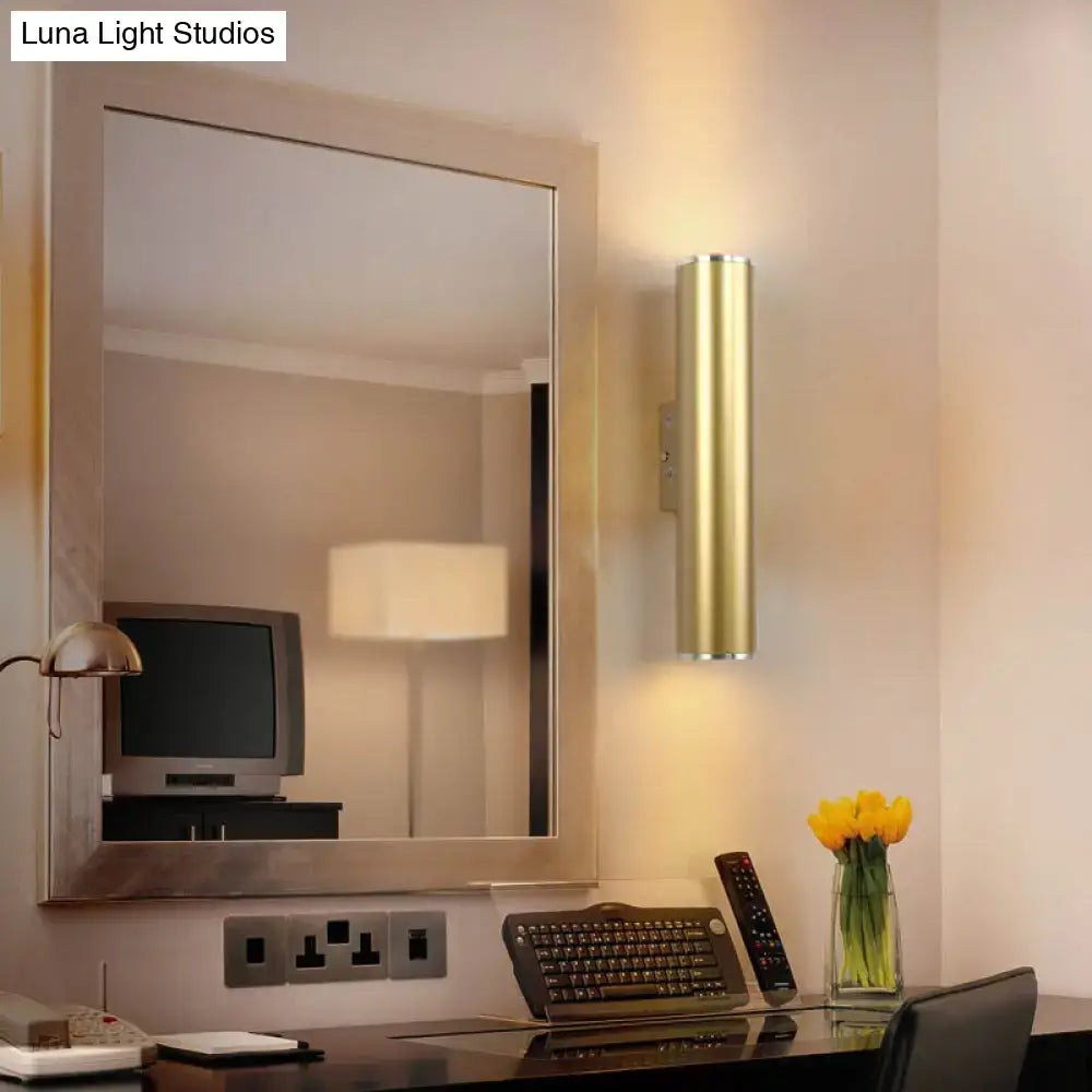 Modern gold & silver tube wall mounted sconce corridor light