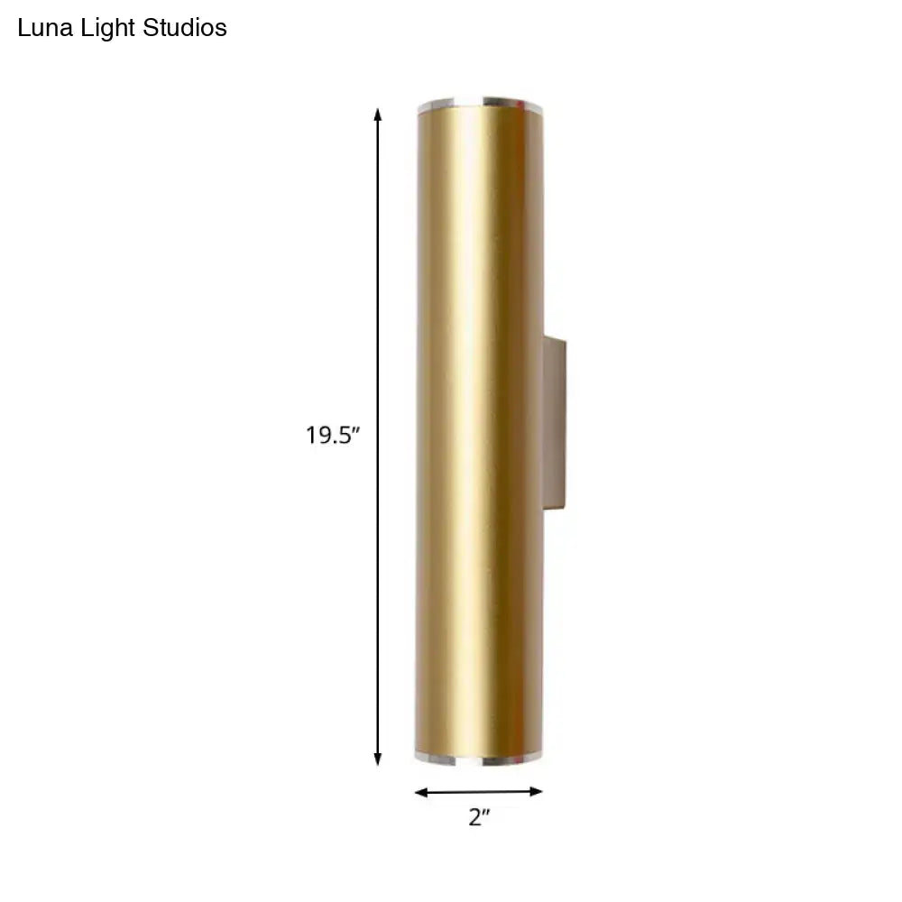 Modern gold & silver tube wall mounted sconce corridor light