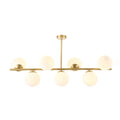 DecorBites™ Mid-Century Gold Glass Pendant Lighting - 7 Light Spherical Island Ceiling Light for Dining Table