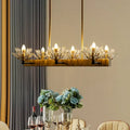 DecorBites™ Modern Black Sputnik Pendant Light with Crystal Accents - 6 Bulbs Ceiling Fixture for Restaurants