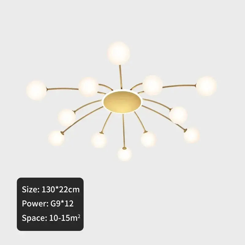 DecorBites™ Ball Glass Ceiling Light in Gold for Living Room, Dining, Bedroom by DecorBites™