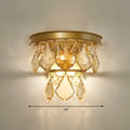 Modern gold tiered sconce light with crystals bedroom wall mount