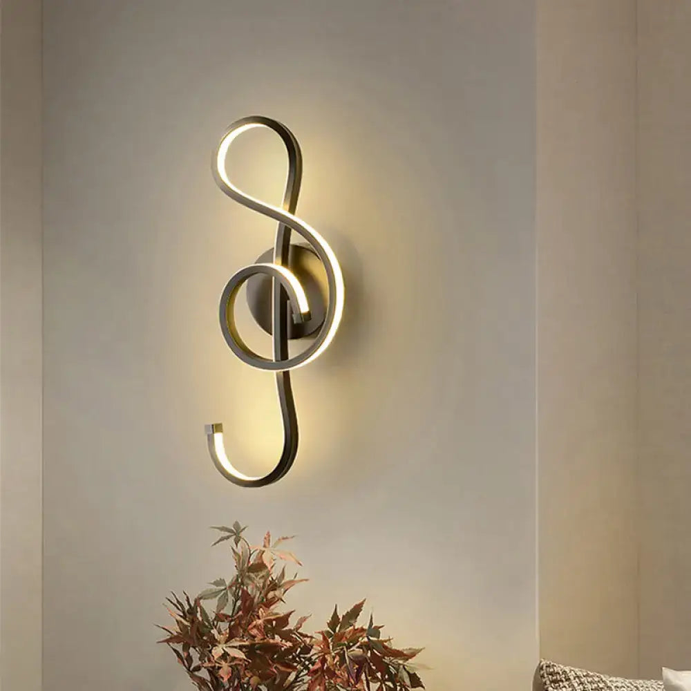 Modern gold treble clef wall lamp bedroom led sconce 110v-120v 220v-240v