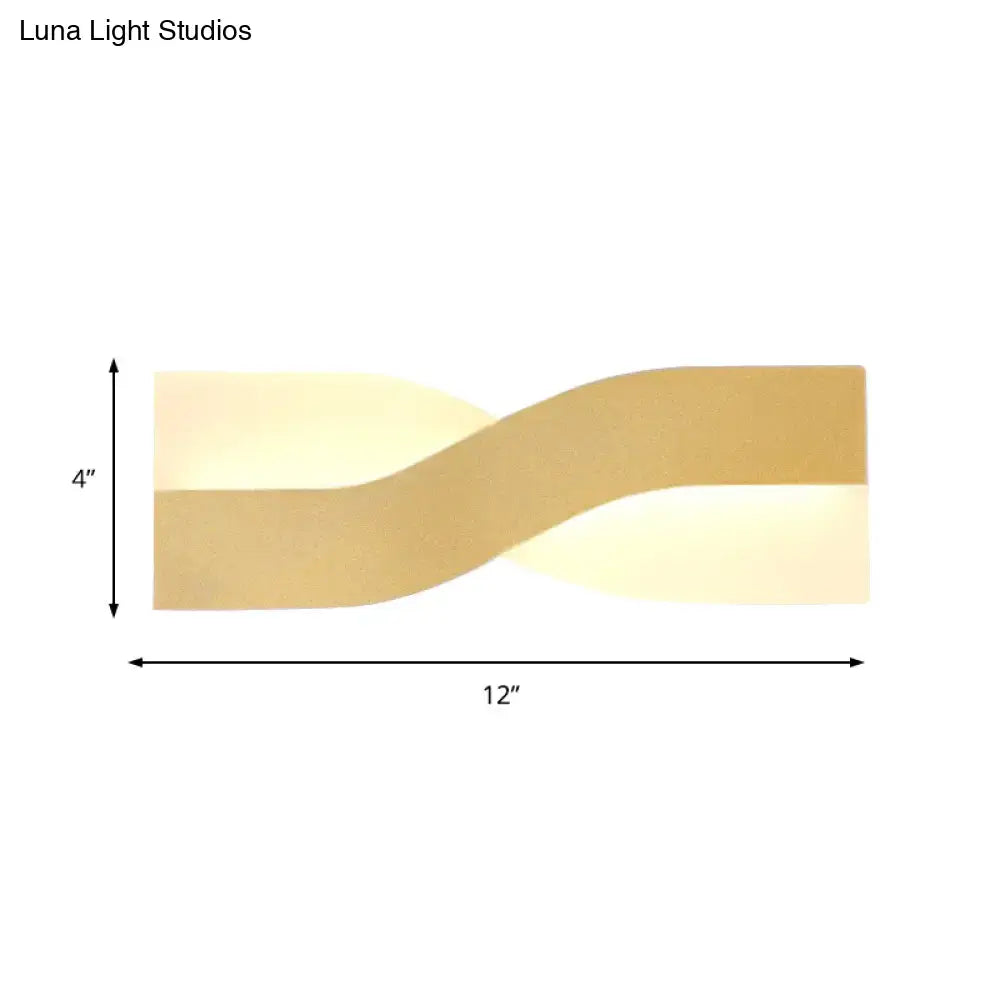 Modern gold twisted led wall lamp bedroom fixture width 8in 110v-240v