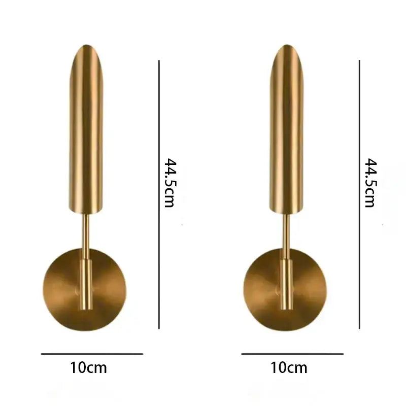 Modern gold vertical led wall lamps for living room