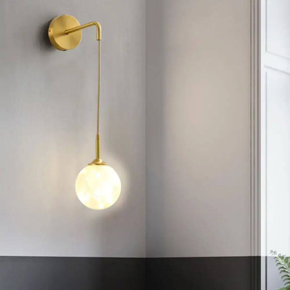 DecorBites™ Modern LED Gold Wall Sconce with Geometric Glass Shade
