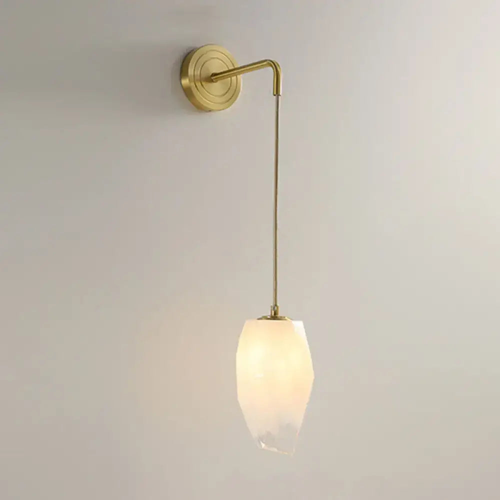 DecorBites™ Modern LED Gold Wall Sconce with Geometric Glass Shade