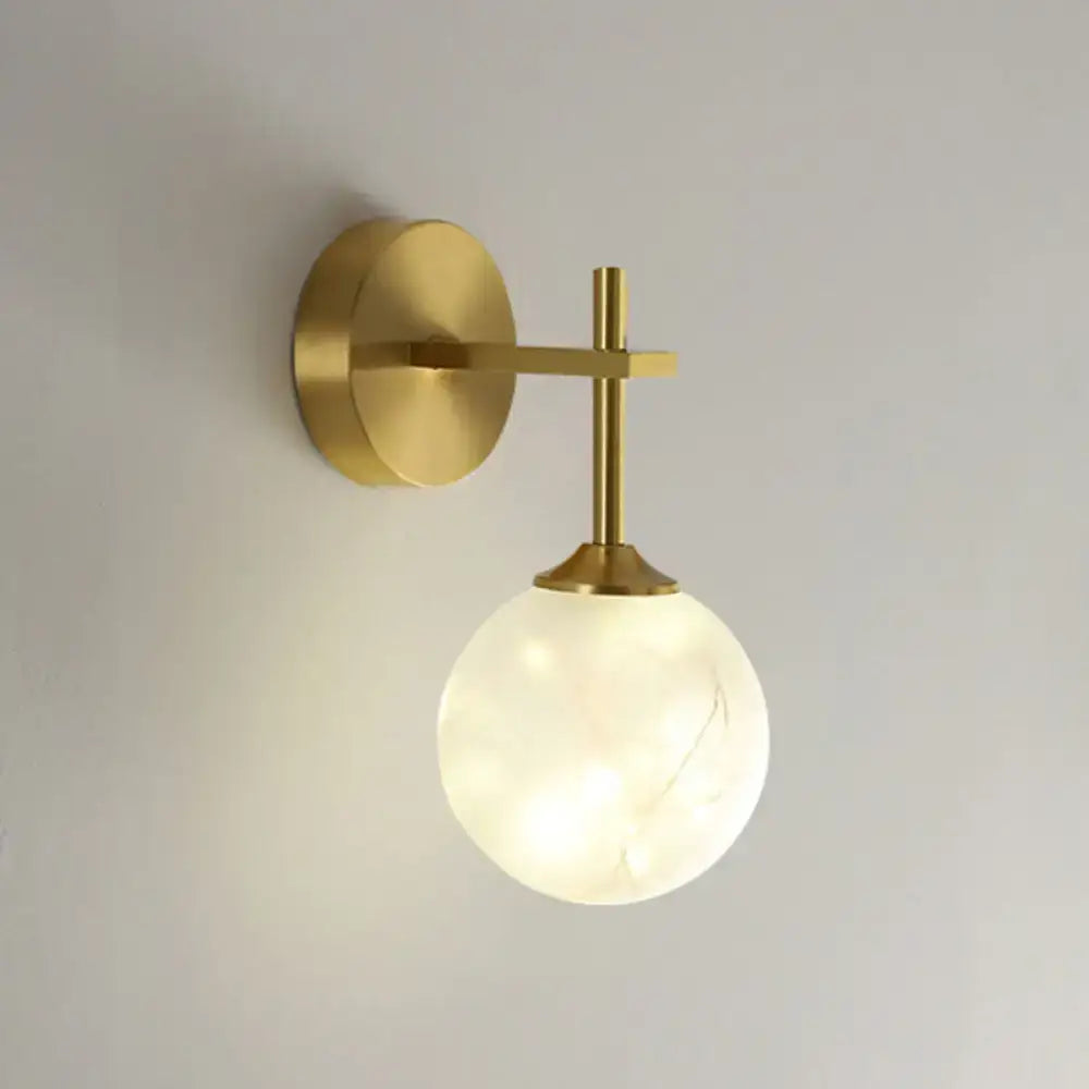 DecorBites™ Modern LED Gold Wall Sconce with Geometric Glass Shade