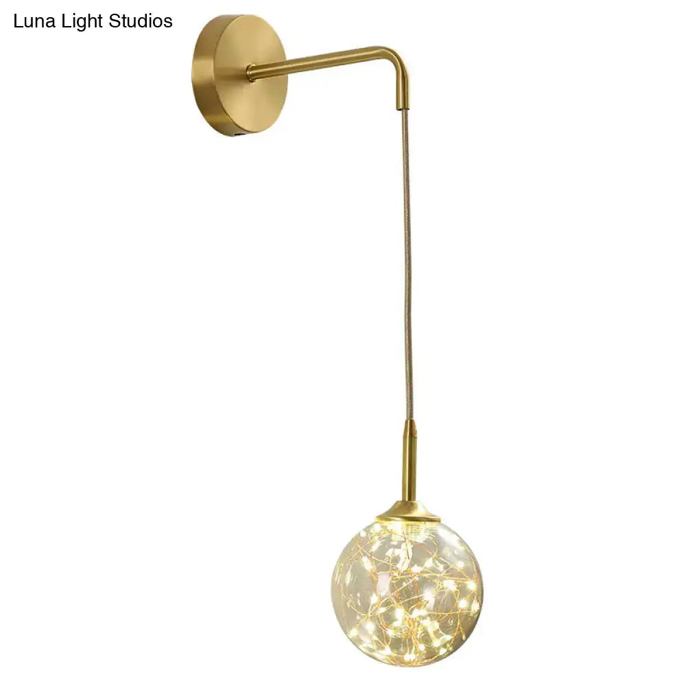 DecorBites™ Modern LED Gold Wall Sconce with Geometric Glass Shade