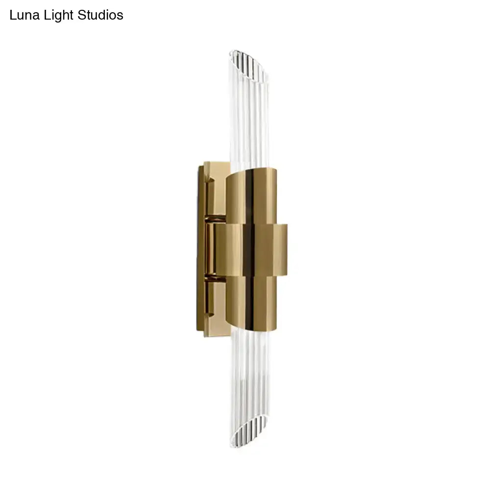 DecorBites™ Modern Gold Wall Mount Lamp with Prismatic Crystal Shade for Bedroom