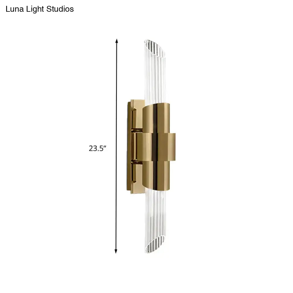 DecorBites™ Modern Gold Wall Mount Lamp with Prismatic Crystal Shade for Bedroom