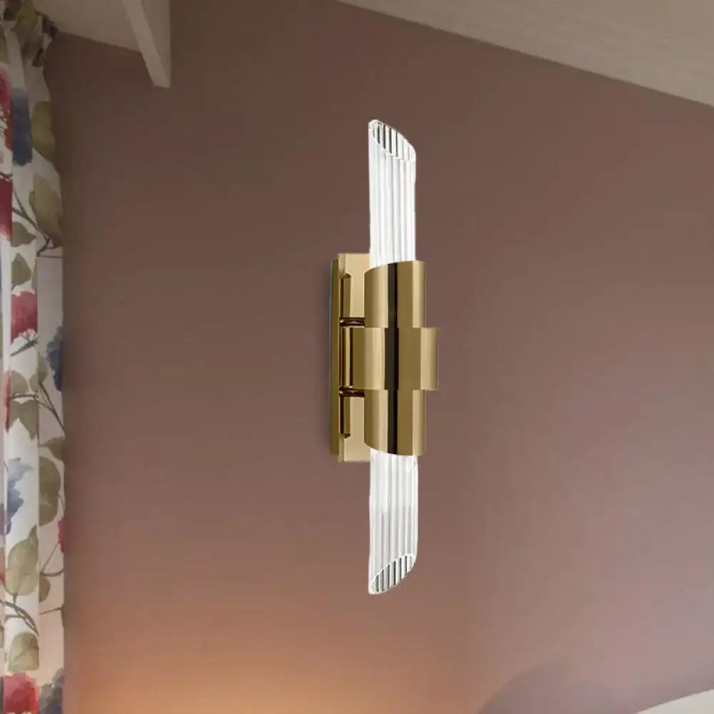 DecorBites™ Modern Gold Wall Mount Lamp with Prismatic Crystal Shade for Bedroom