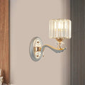 Modern gold wall light with clear crystal shade – living room sconce