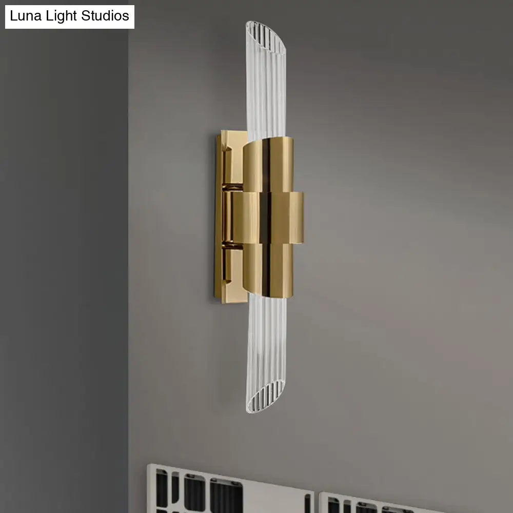 DecorBites™ Modern Gold Wall Mount Lamp with Prismatic Crystal Shade for Bedroom