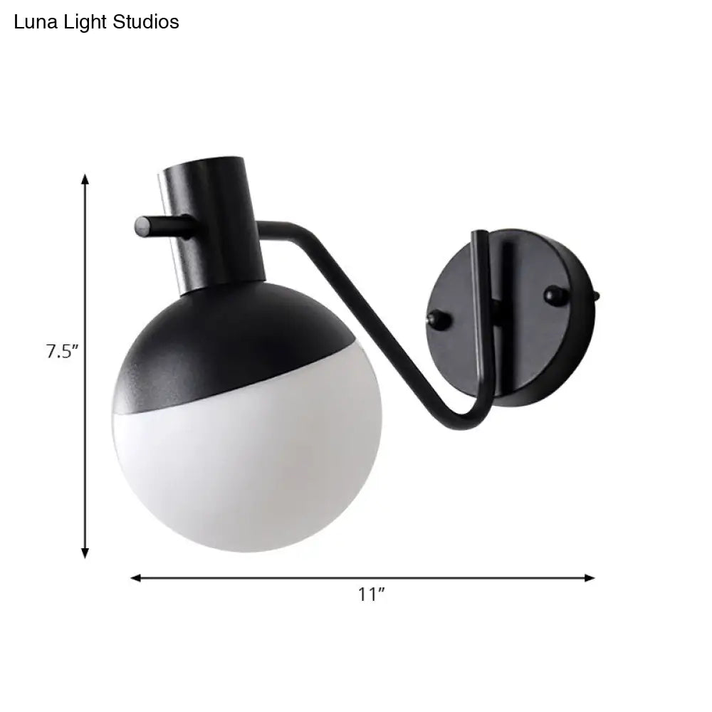 DecorBites™ Modern Gold Wall Mount Sconce Light with Global Milk Glass Shade - 1 Light for Living Room
