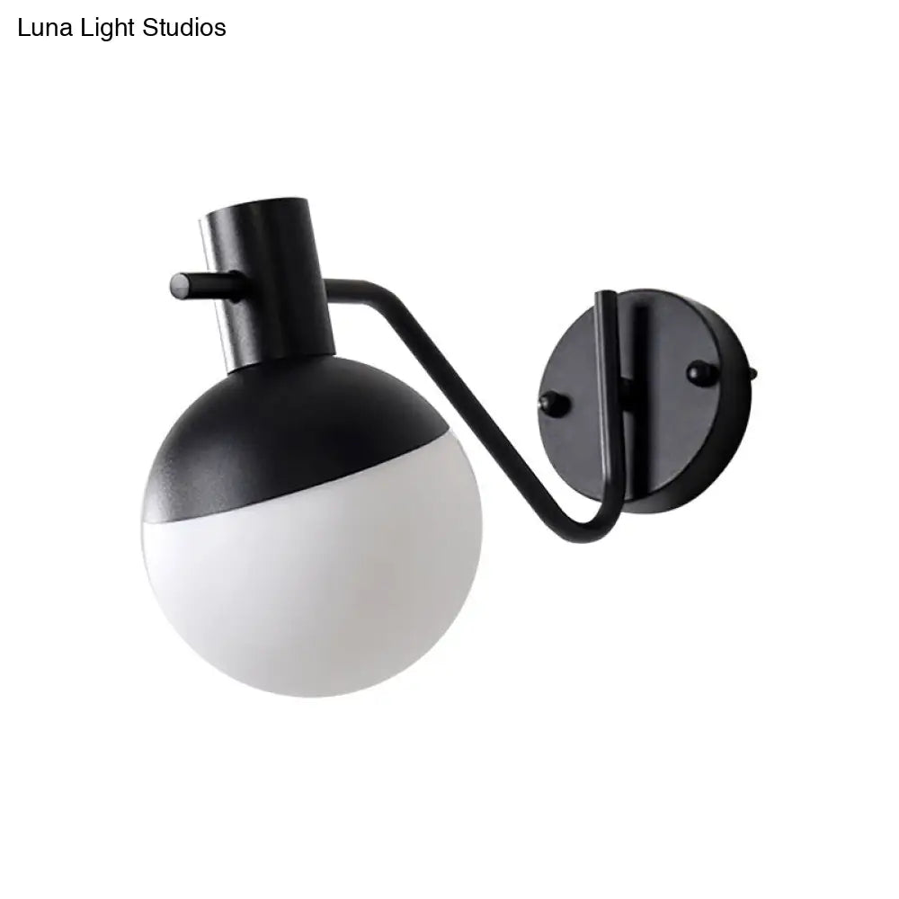DecorBites™ Modern Gold Wall Mount Sconce Light with Global Milk Glass Shade - 1 Light for Living Room