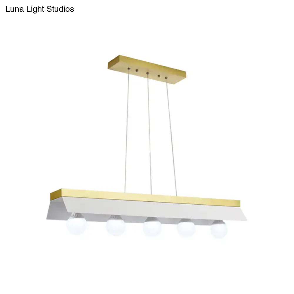 DecorBites™ Modern Wood Island Billiard Light with Black/White Shade - 3 or 5 Lights for Restaurant