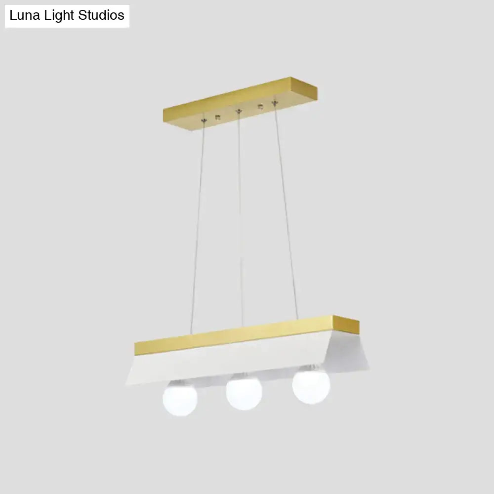 DecorBites™ Modern Wood Island Billiard Light with Black/White Shade - 3 or 5 Lights for Restaurant