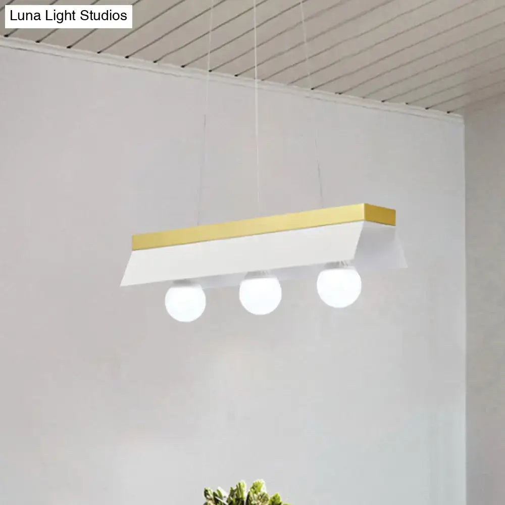 DecorBites™ Modern Wood Island Billiard Light with Black/White Shade - 3 or 5 Lights for Restaurant