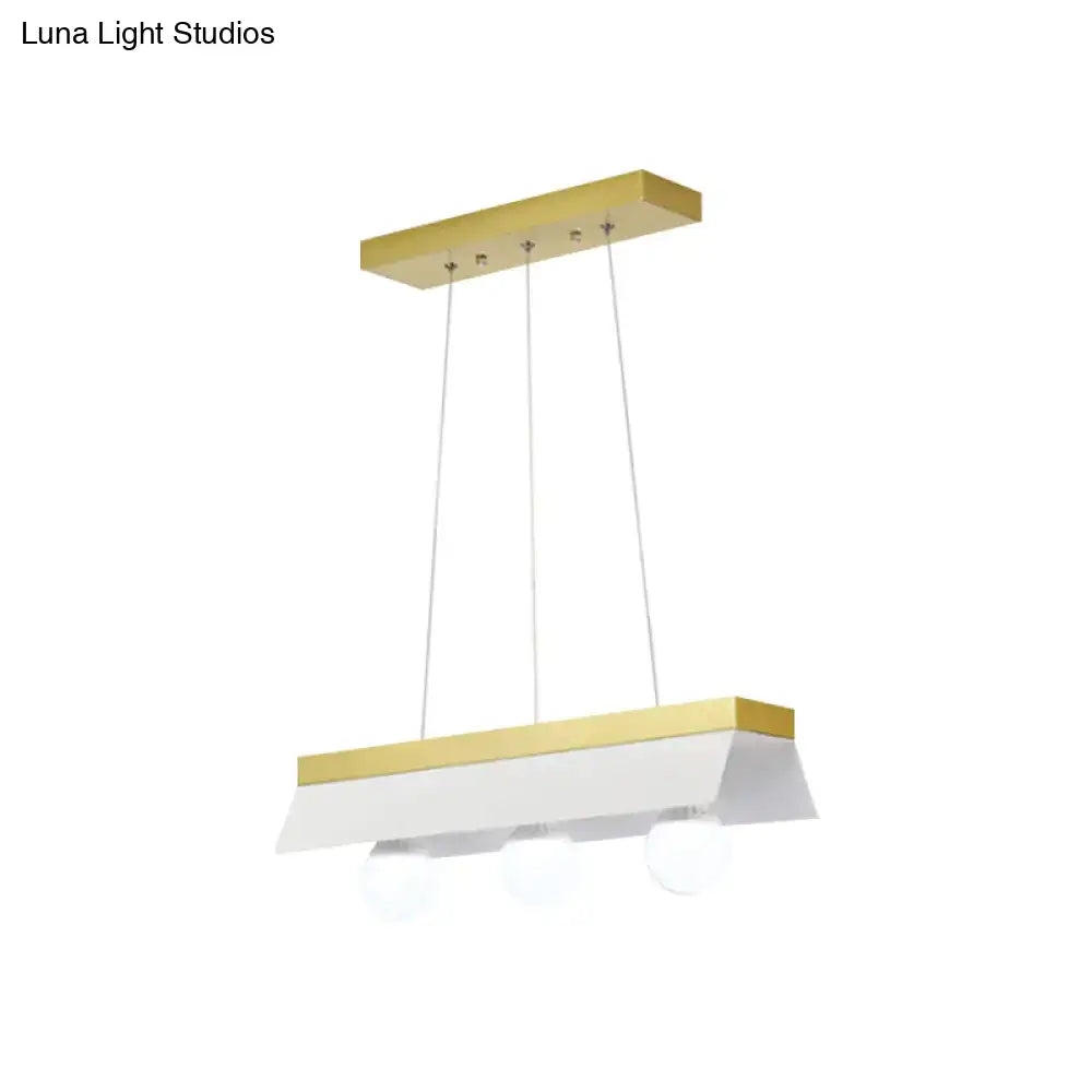 DecorBites™ Modern Wood Island Billiard Light with Black/White Shade - 3 or 5 Lights for Restaurant