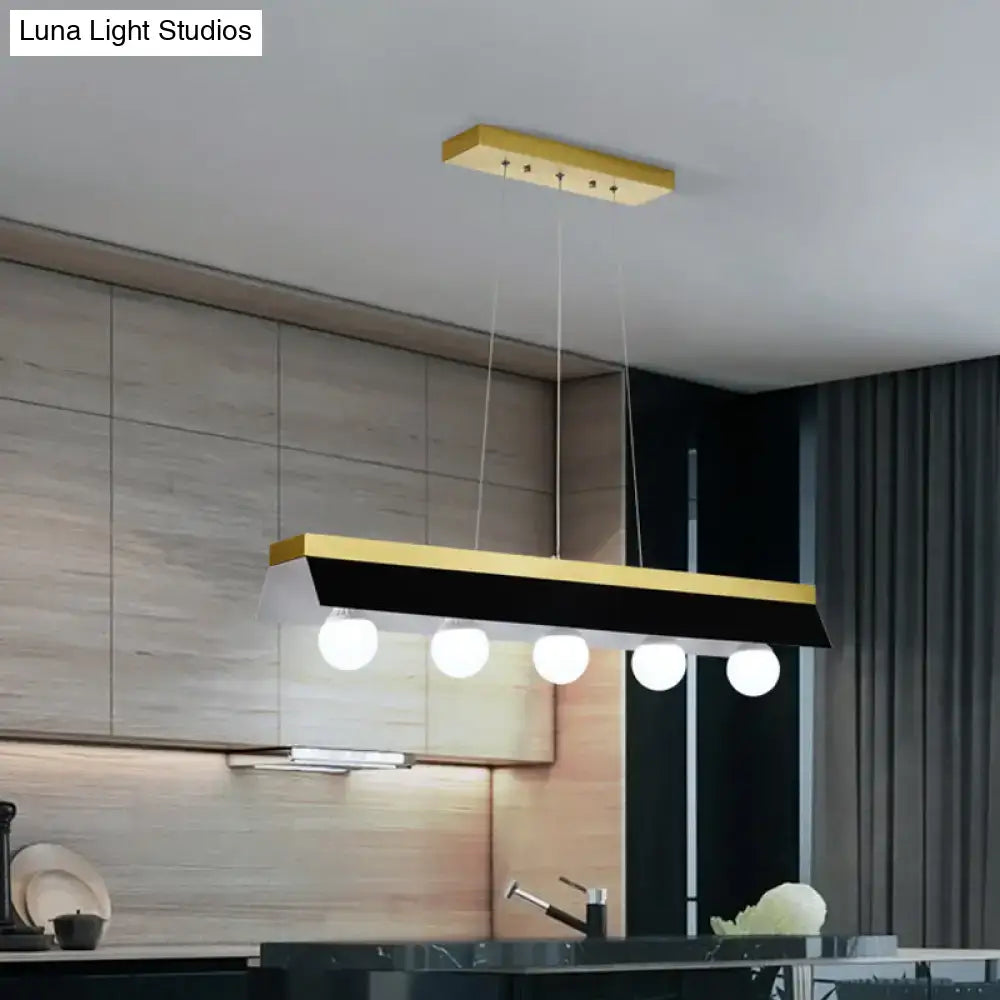 DecorBites™ Modern Wood Island Billiard Light with Black/White Shade - 3 or 5 Lights for Restaurant