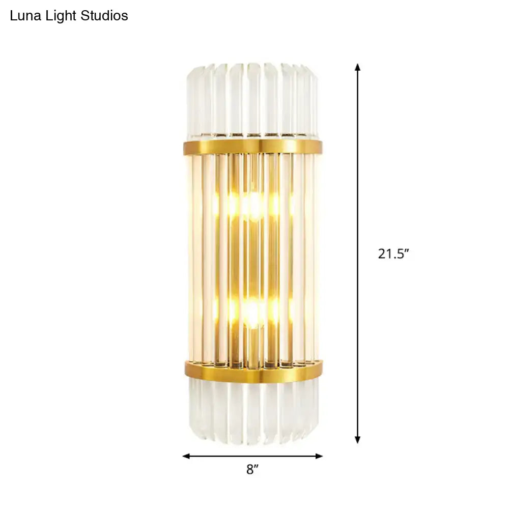 Modern golden crystal shade wall sconce bedroom lamp