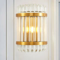 Modern golden crystal shade wall sconce bedroom lamp