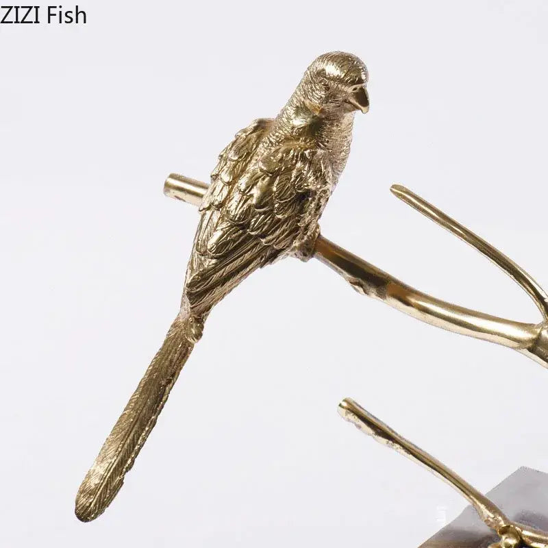 DecorBites™ Copper Bird Statue Crystal Base Ornament - Room Aesthetic Decor