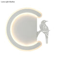 Modern gray bird wall lamp warm white light bedroom sconce