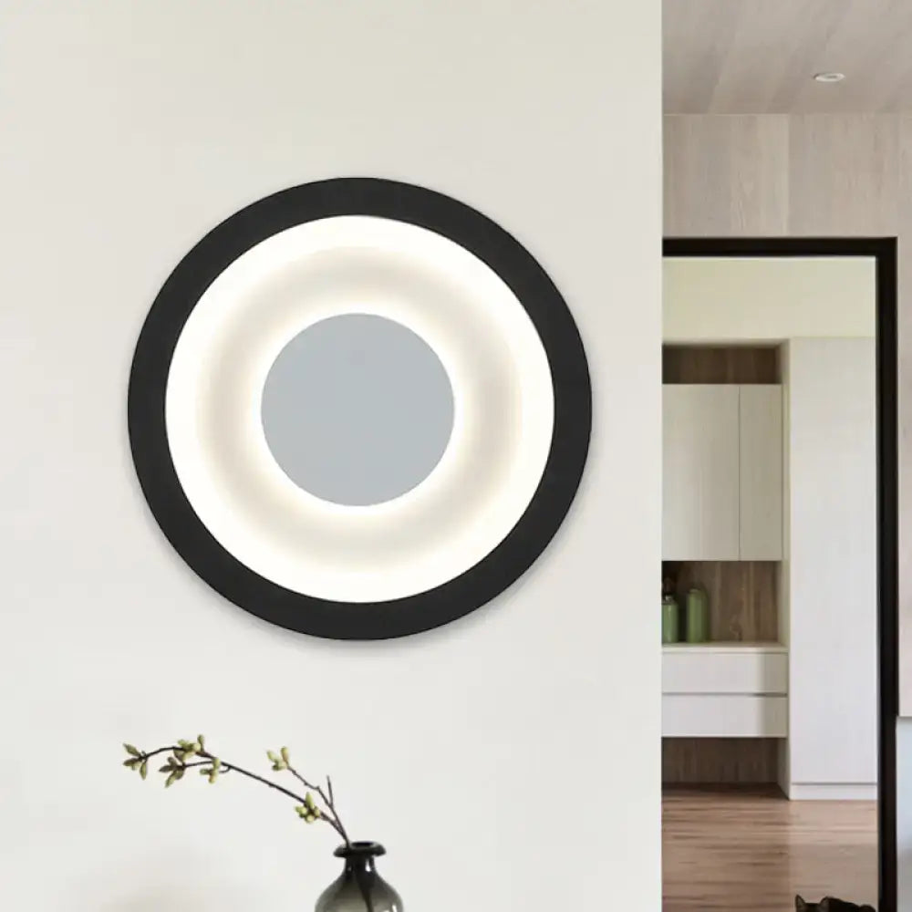 Modern gray & black led circle sconce living room wall mounted lamp
