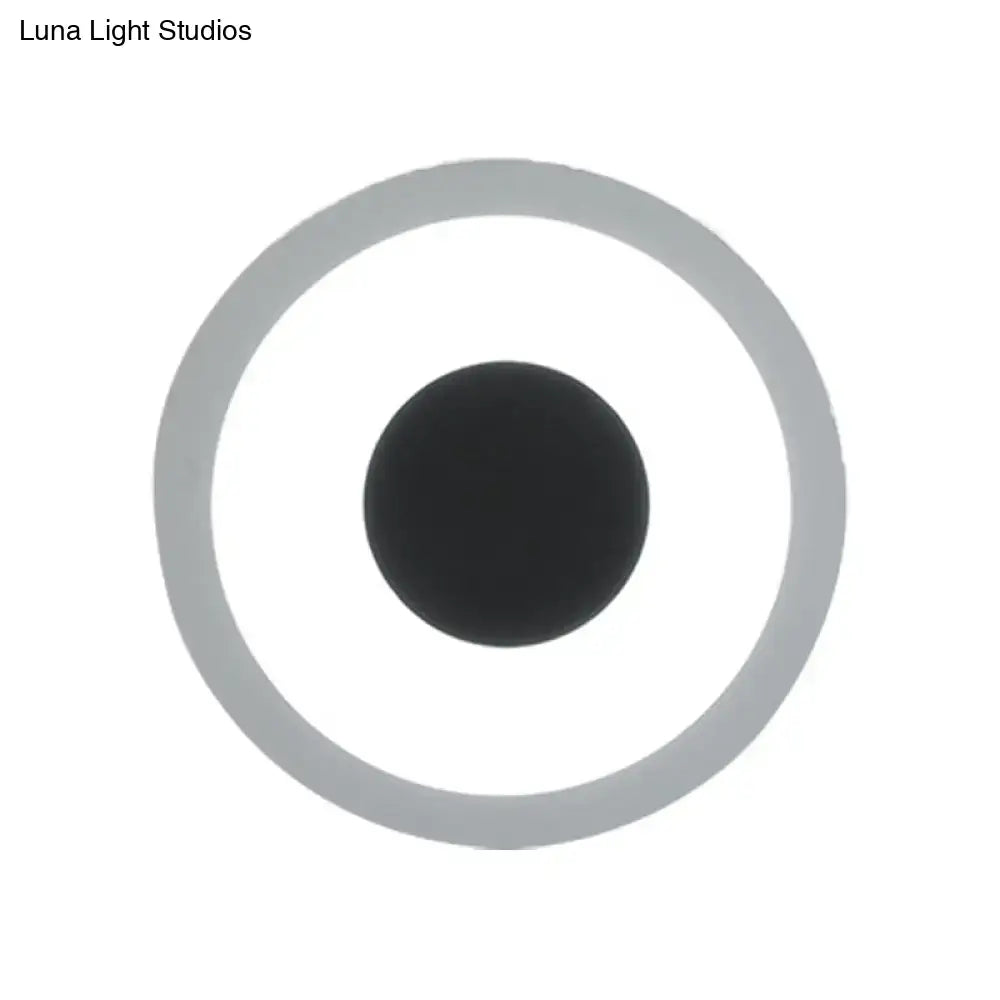 Modern gray & black led circle sconce living room wall mounted lamp